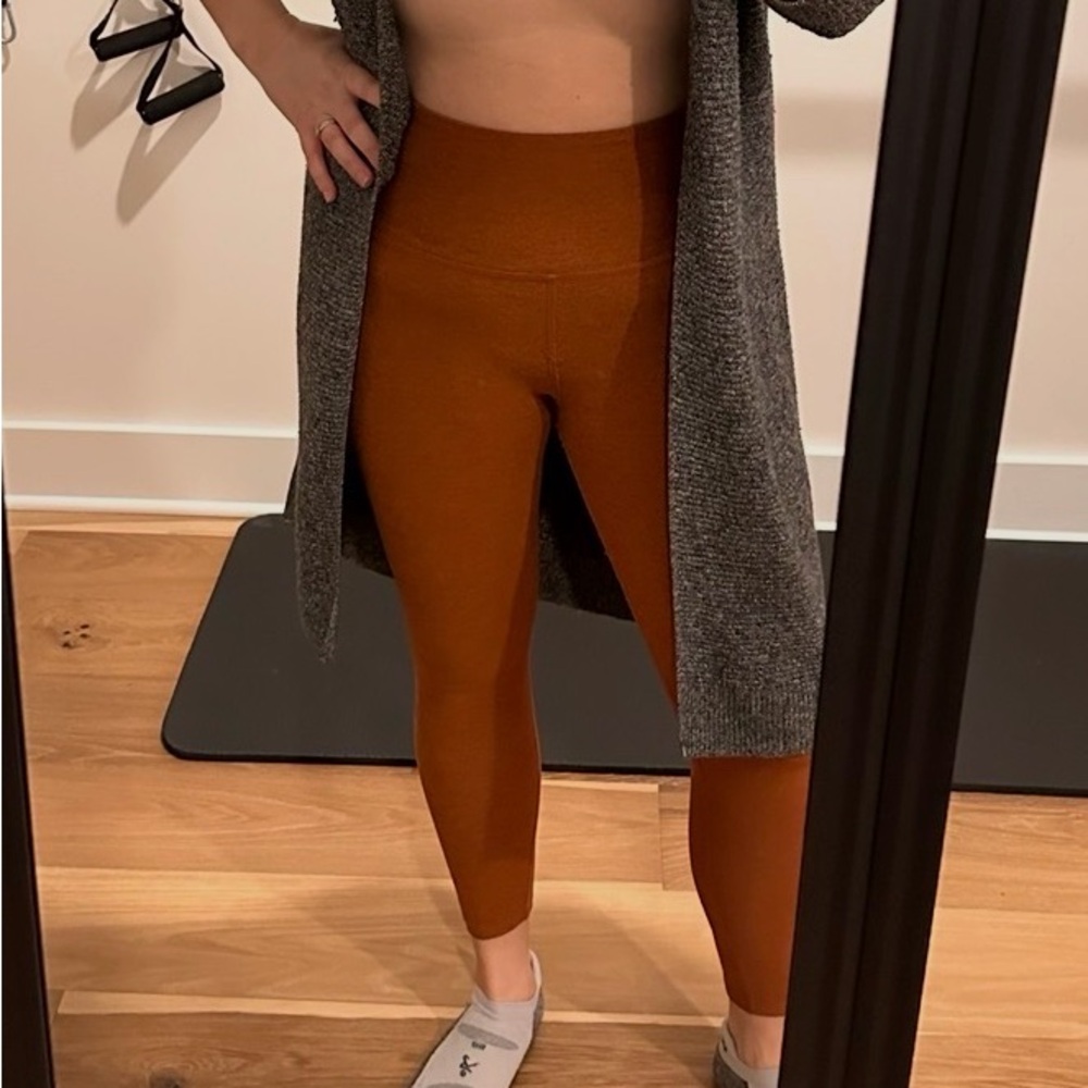 Beyond Yoga Spacedye Caught in the MIDI Leggings, Clove Brown, size L